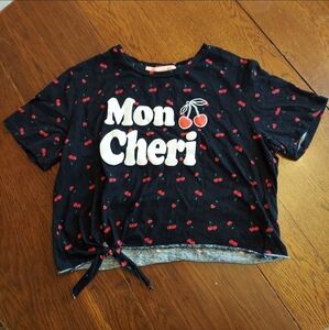 Cherry print crop top